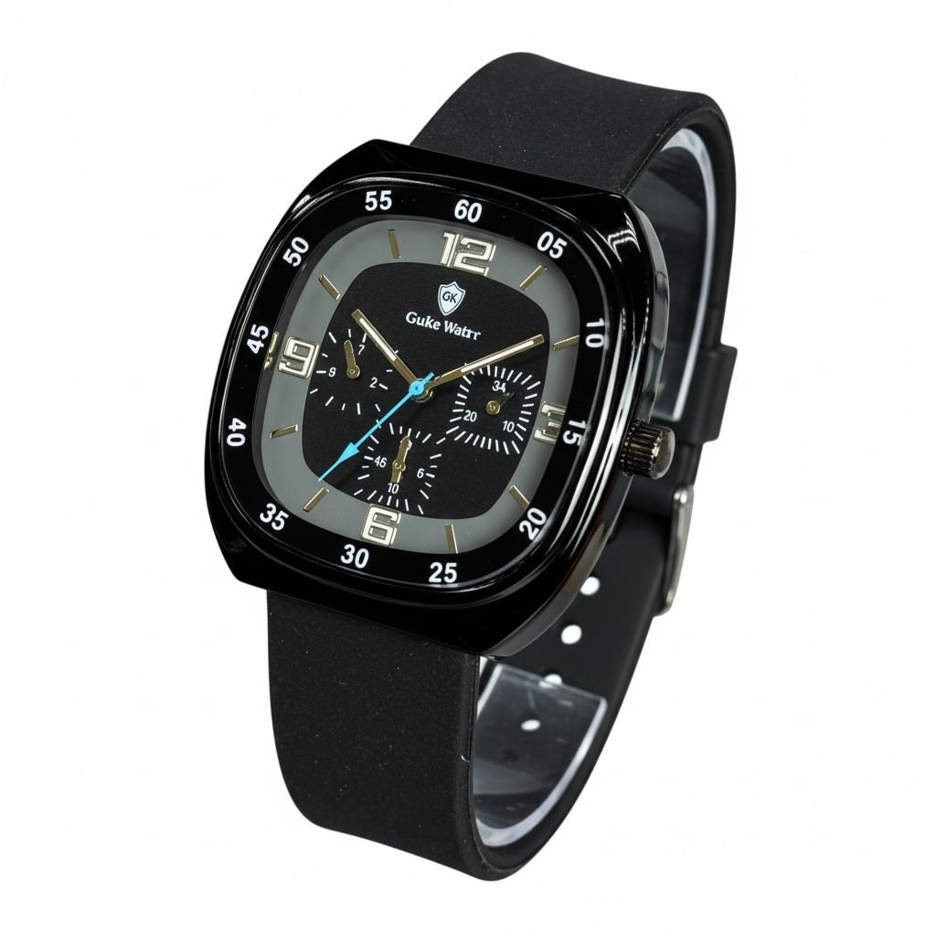 [BT01]Relógio Masculino Guke Wattr Chrono Square Sport | Design Quadrado | Pulseira de Silicone