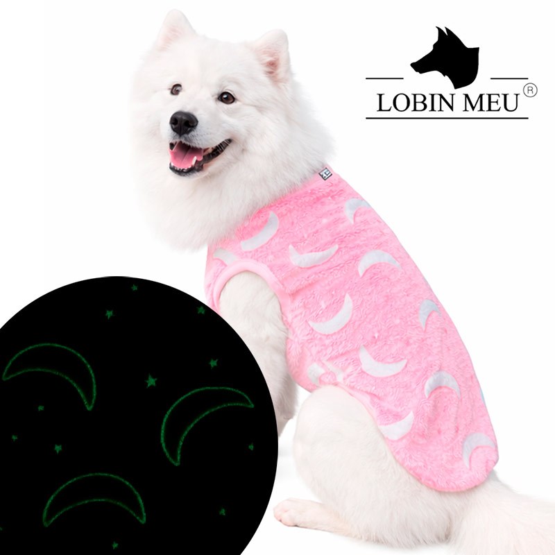 Roupa Pet Brilha no Escuro Rosa Lua