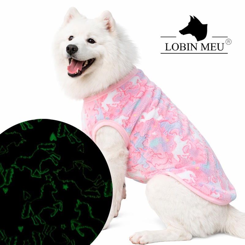 Roupa Pet para Cachorros Brilha no Escuro Unicórnios