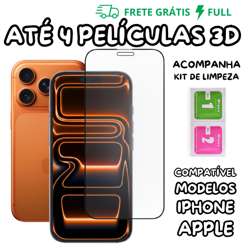 4 OU 2 PELÍCULAS DE VIDRO 3D PARA IPHONE TODOS MODELOS PARA IOS 7 8 XS XR 11 12 13 14 15 16 17 MAX