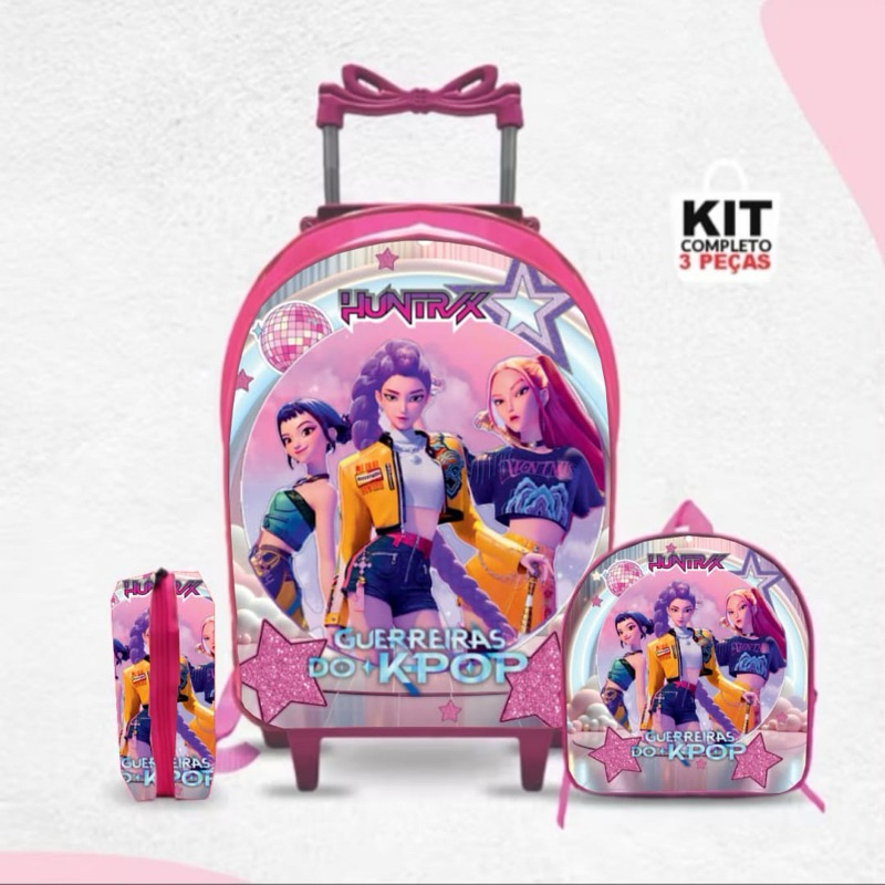 Mochilas Escolar  Guerreiras kpop - Estojo + Lancheira