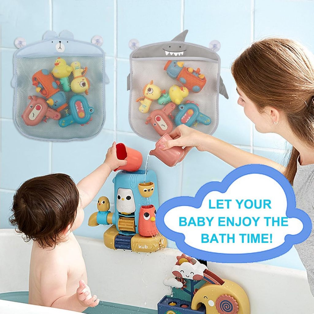 Saco Organizador de Banho para Brinquedos - Escorredor de Água, Brinquedos de Tecido