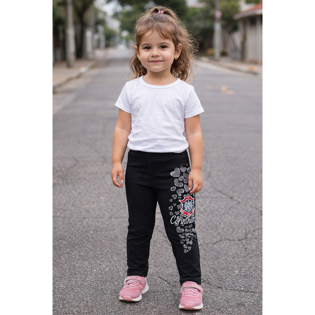 Calça Cotton Infantil Menina Time Estampada