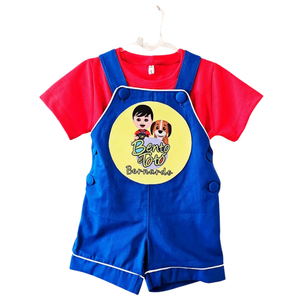 Macacão Infantil Bento E Totó Roupa Temática Menino