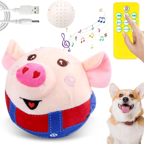 Brinquedo musical de pelúcia para gato/cachorro/criança, que pula automaticamente durável divertido