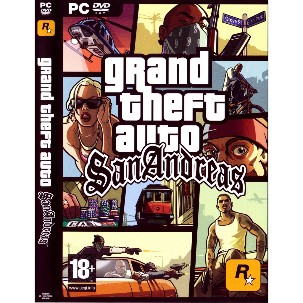 GTA San Andreas Jogo Para Computador PC Em DVD (Mídia Física)