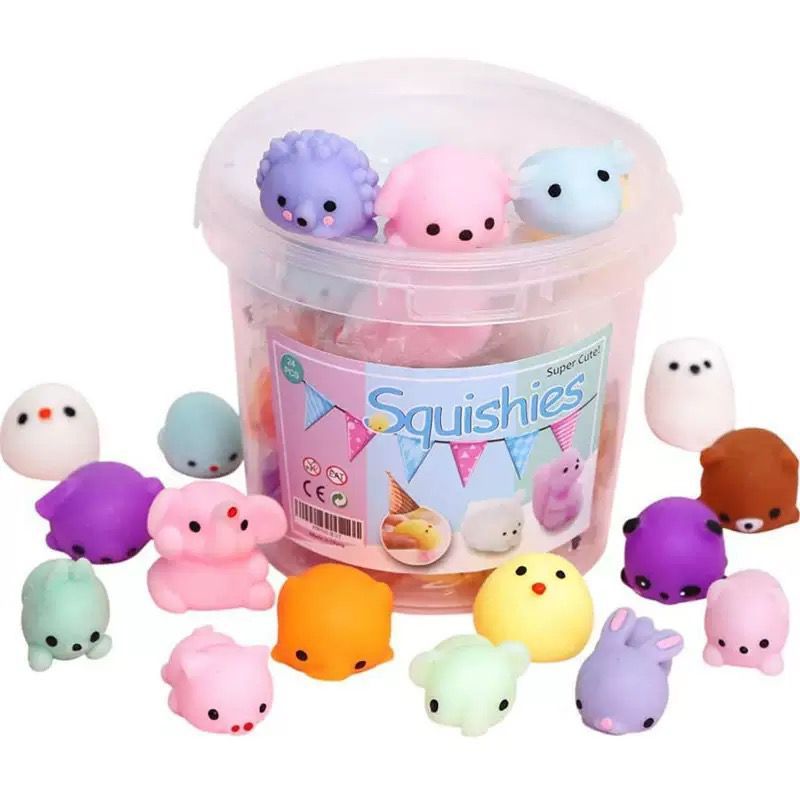 KIT 30 Squishy Bichinho Macio Fofo de Apertar Anti Stress Mochi De Brincar Pop It Fidget