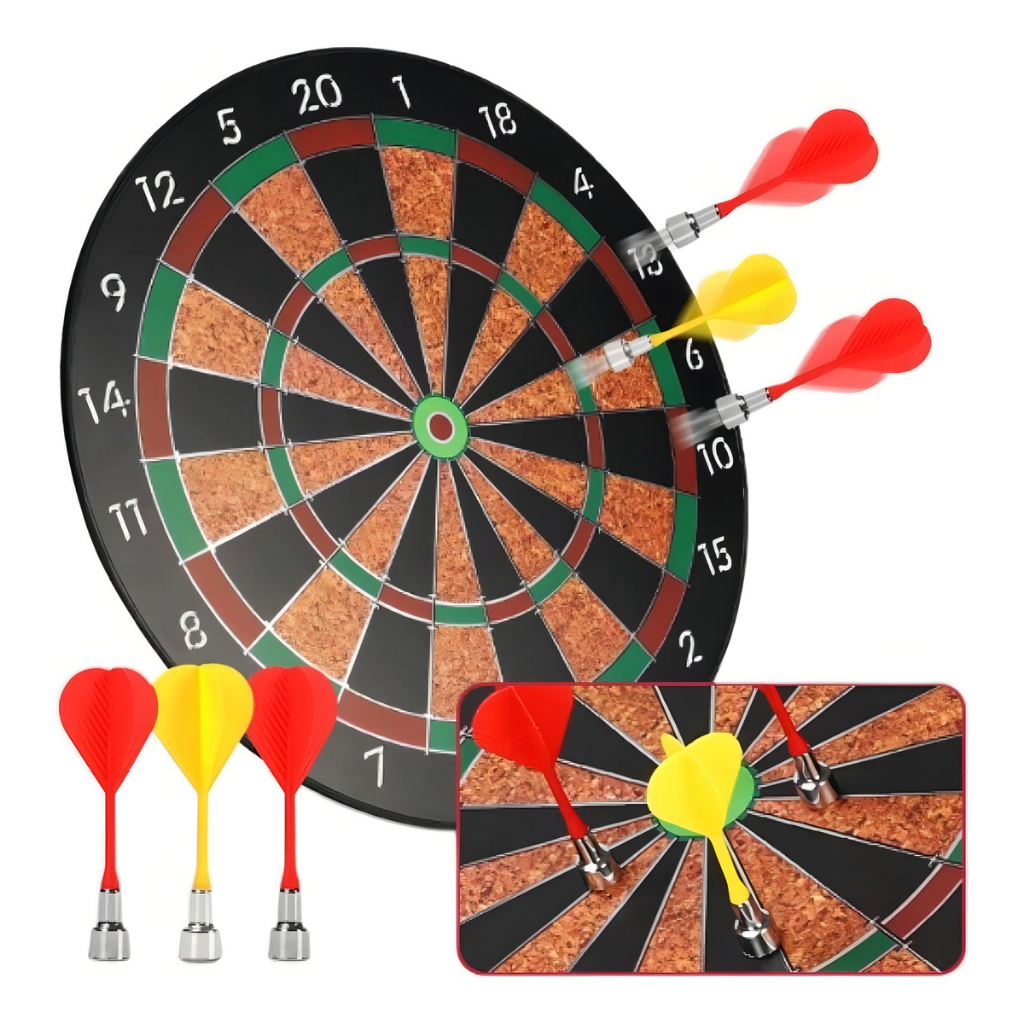 Jogo De Dardos Hoyle Imã Forte 40 Cm 6 Dardos Amarelo 50 Cm