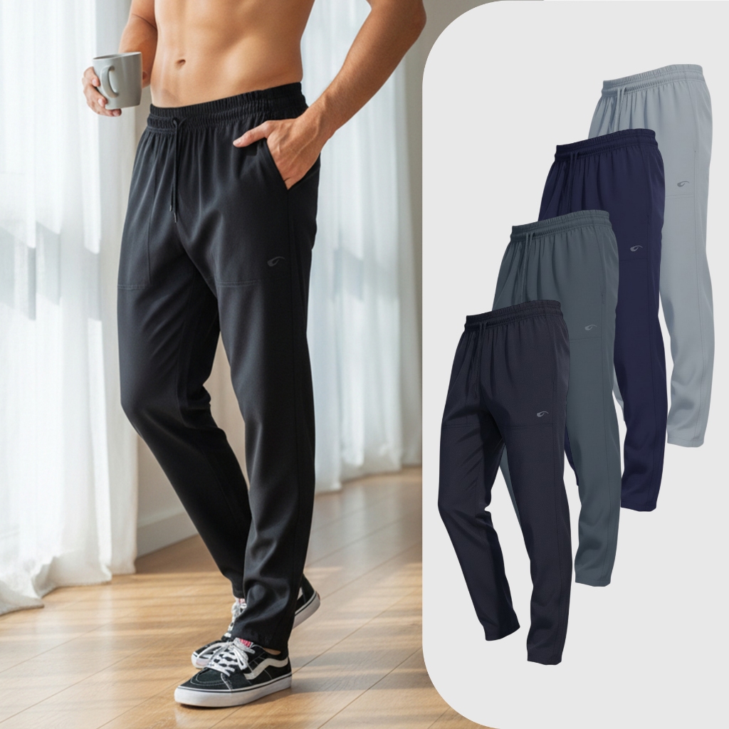 Kit 4 Calça Tactel Masculino  Elastano Academia Casual Corrida Treino e Verão Esportiva Leve Slim