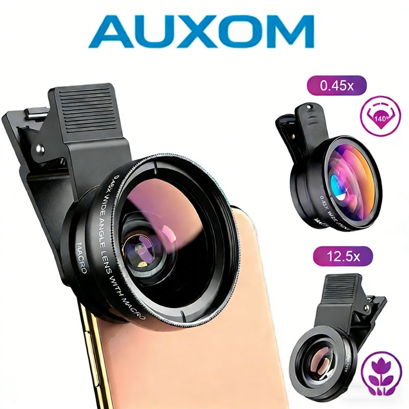 2 em 1 Lente Celular Macro para Celular Foto Fotografia 12.5x E Super Ângulo Amplo 0.45x Apexel