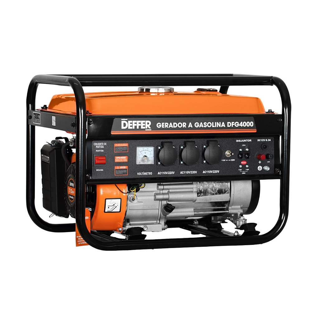 Gerador de Energia a Gasolina  3,75kva 110v/220v Com AVR Partida Manual DEFFER
