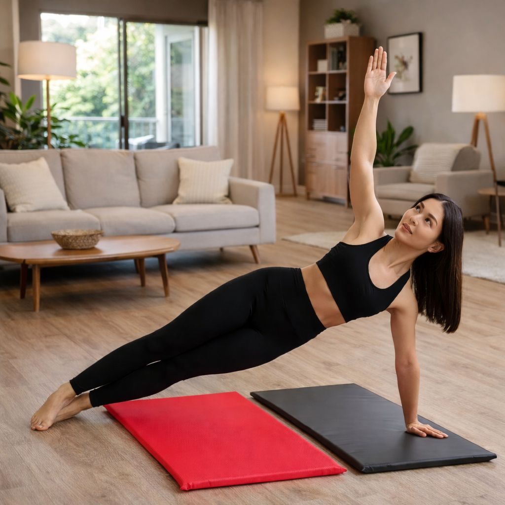 Colchonete IMPERMEAVEL Academia Exercício Treinamento Funcional Tapete Yoga Pilates Fitness PRETO E VERMELHO