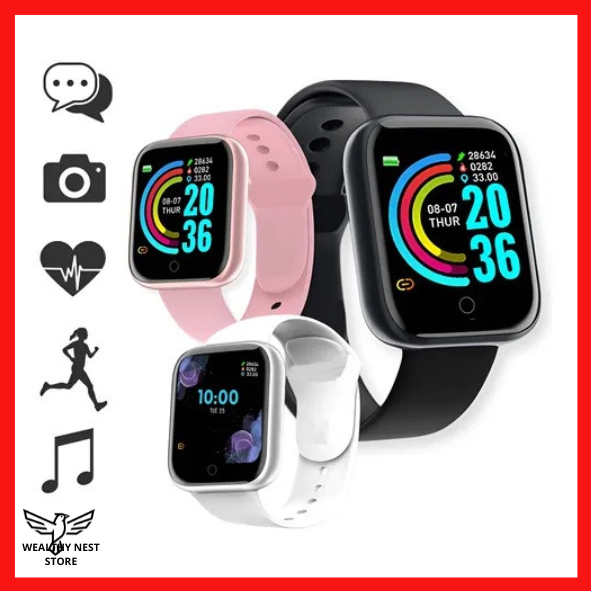Relógio Digital Smartwatch Inteligente D20 PRO Y68 Com Marcação De Batimentos Cardíacos Resistente À Água