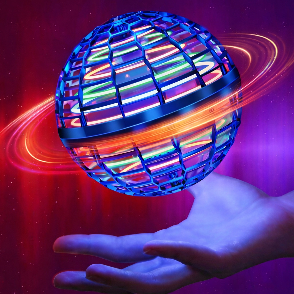 Bola Mágica Voadora LED Recarregável Spinner Brinquedo Infantil Interativo Colorido