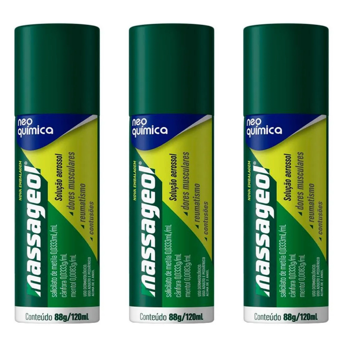 Kit 3 Massageol Aerosol  88 g/120 ml