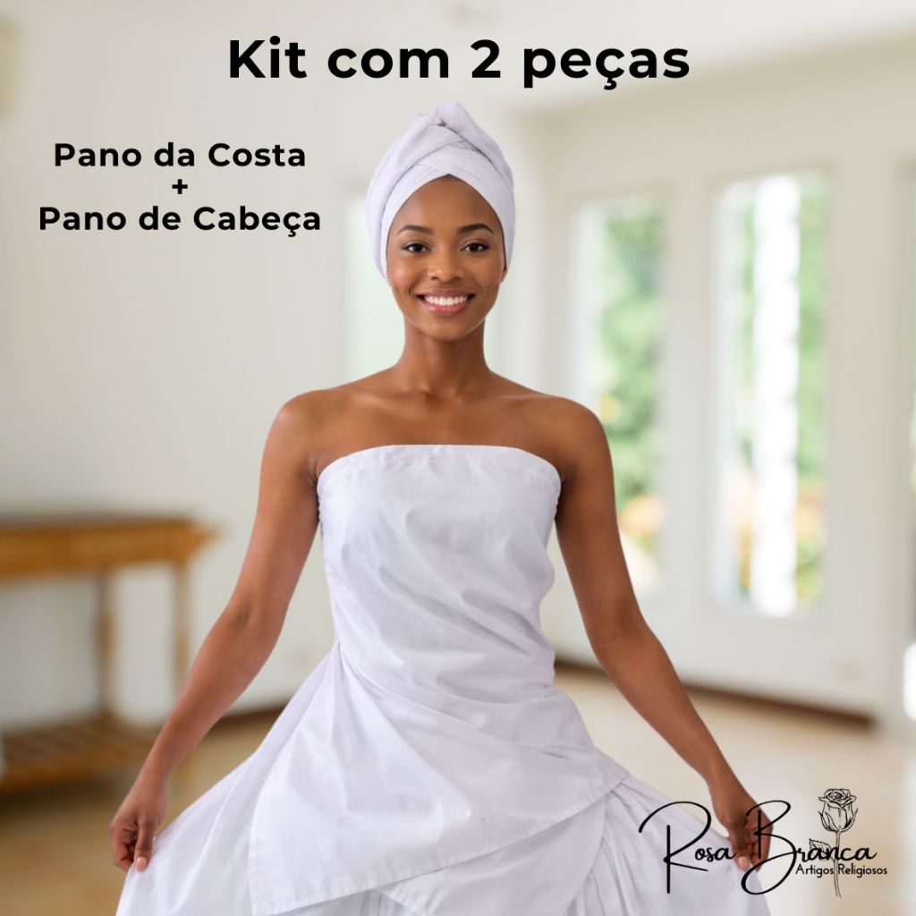 Kit Pano da Costa + Pano da Cabeça (Ojá) Reto - Umbanda Candomblé Entrega Rápida