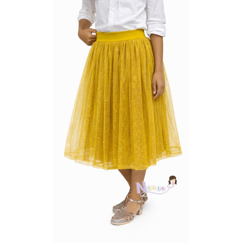 Saia Infantil de Tule Cristal com Glitter – Coleção Natal – 6 a 14 Anos