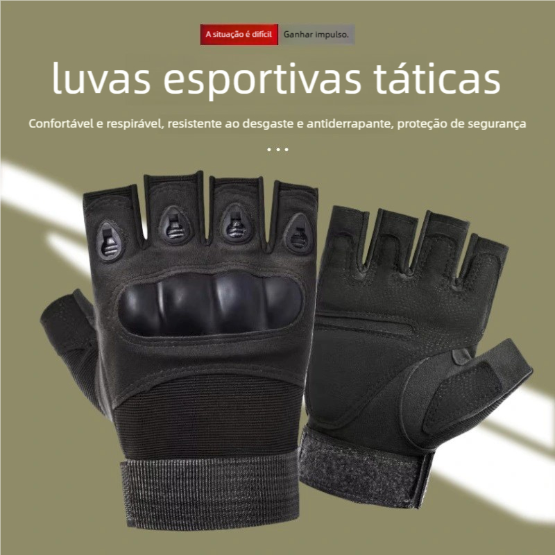 Luvas Táticas Masculinas Respiráveis - Anti-Skid para Militar, SWAT, Paintball e Esportes ao Ar Livre, Tamanho Único