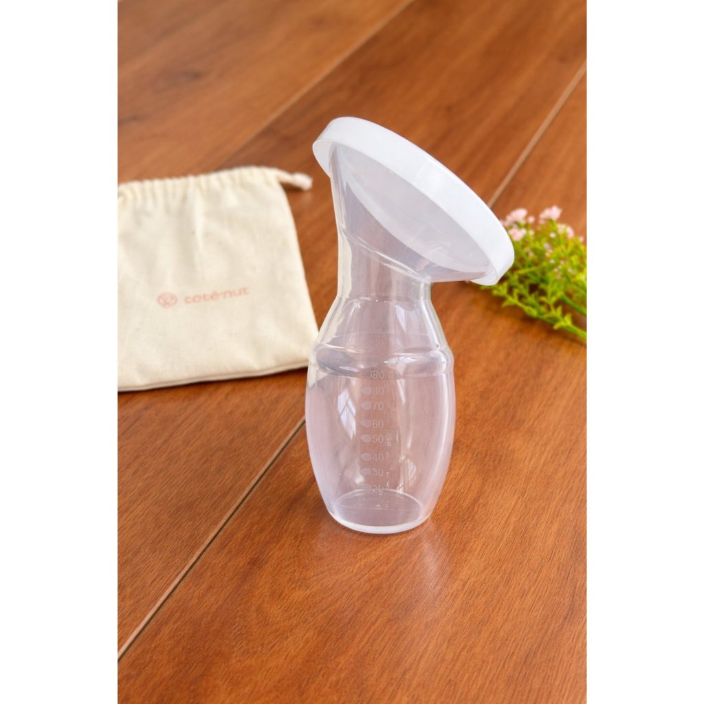 Kit 2 Coletor de Leite Materno em Silicone com Tampa – Coletor Manual para Amamentação Sem Dor, Reutilizável e Portátil