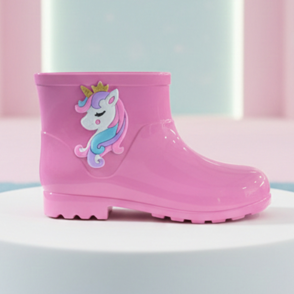 Bota Galocha Infantil Menina Confortável Solado Antiderrapante Ideal para Chuva Escola e Passeios