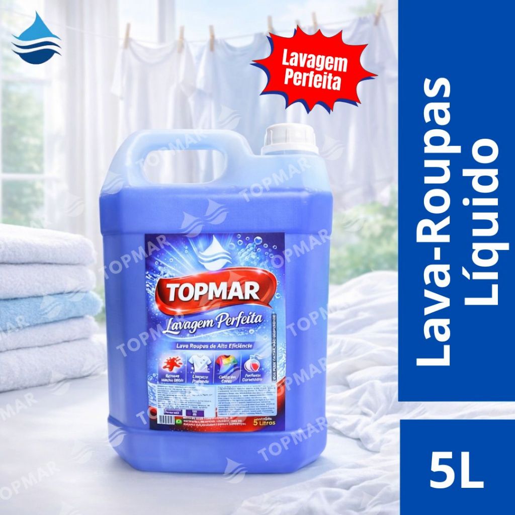 Lava roupas concentrado TOPMAR galão de 5 litros