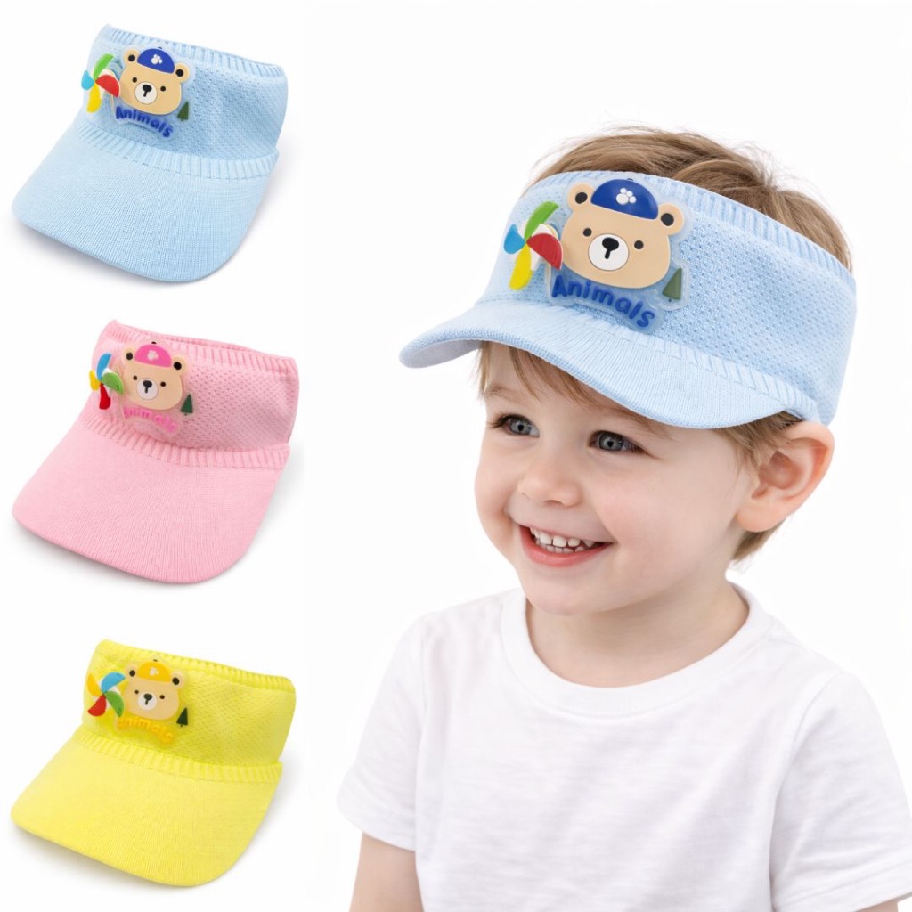 Viseira Infantil Rabbit De Criança Boné Chapéu  Menina Com Elástico Proteção ao Sol De Praia