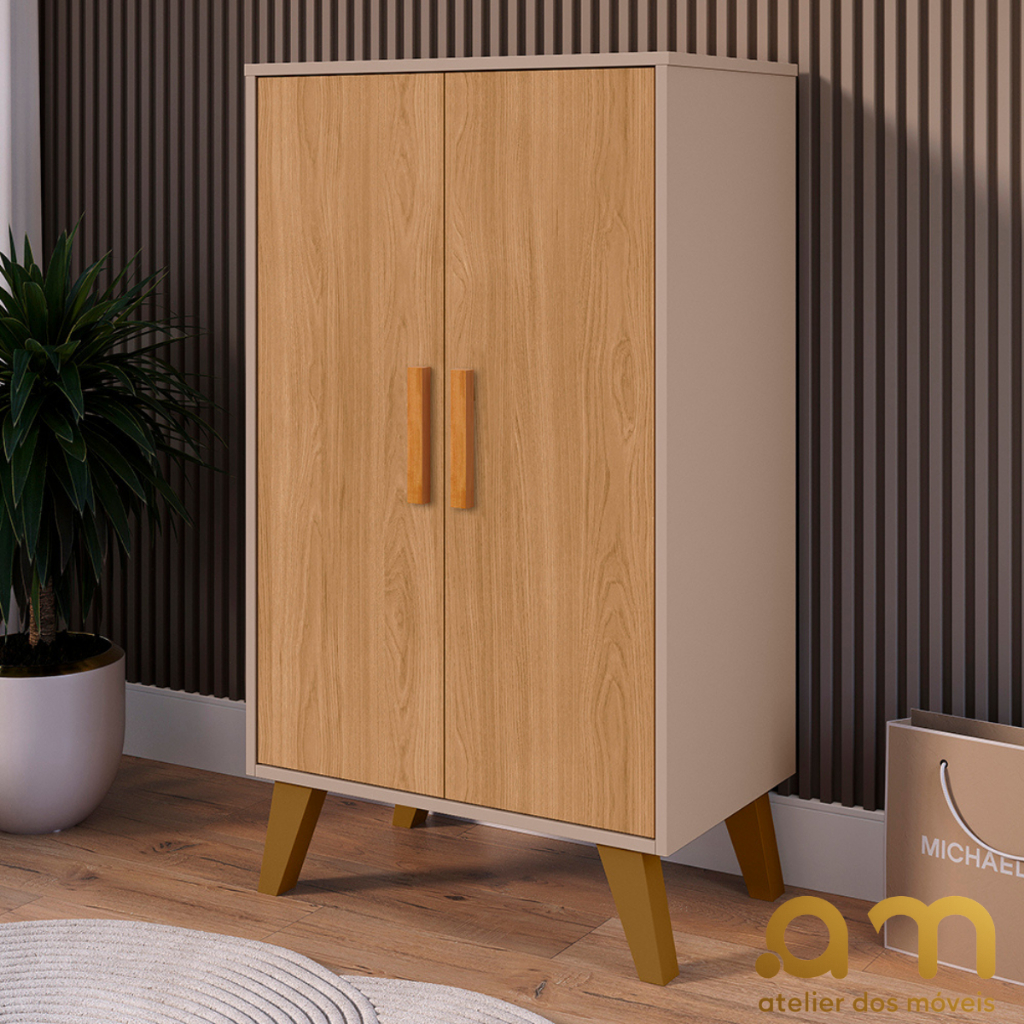 Sapateira Multiuso Closet Organizadora Calçados C/ Assento 1 Porta Milano Com PÉ OU ROLLER