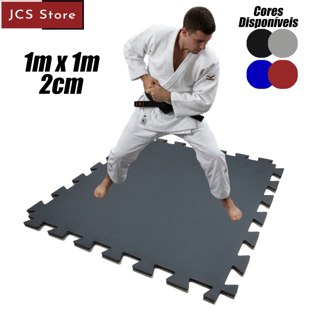 Tatame EVA 1x1m 2cm Dupla Face Piso para Academia, Lutas, Cross Training e Área Infantil
