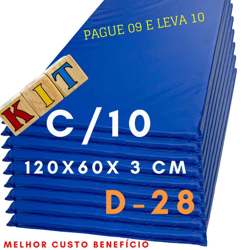 colchonete grande 120x60x3 cm - 120x60x4 cm e 100x60x3 academia creches escolas exercícios físicos.