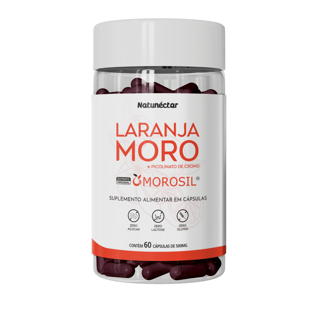 Laranja Moro Extrato Original 500mg 60 Cápsulas - Natunéctar