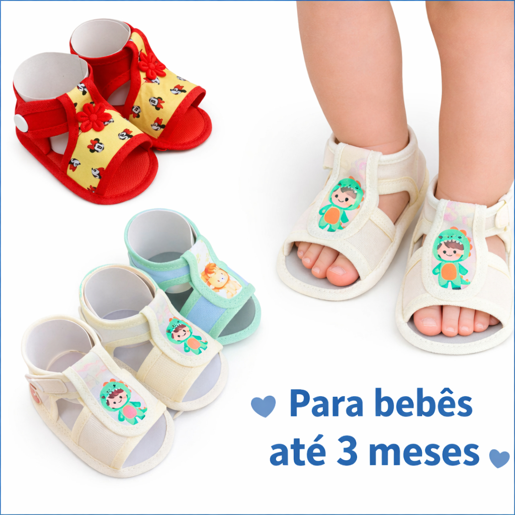 Sandália Bebê RN - 0 a 3 Meses