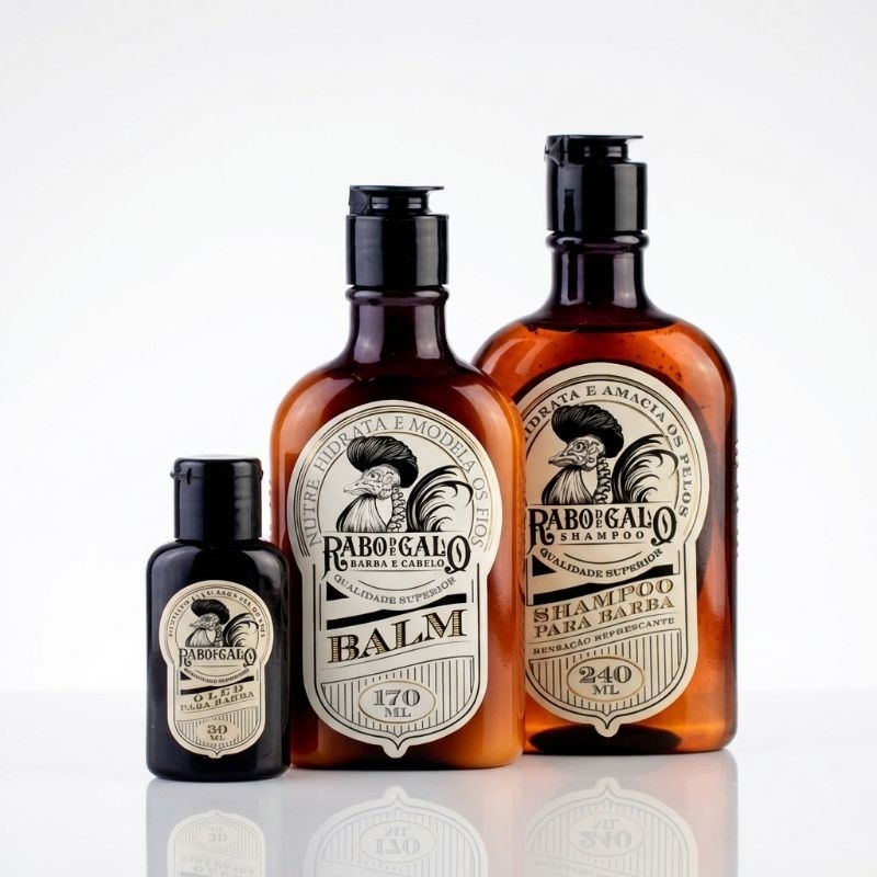 Kit Barba - Óleo, Balm e Shampoo - Rabo de Galo