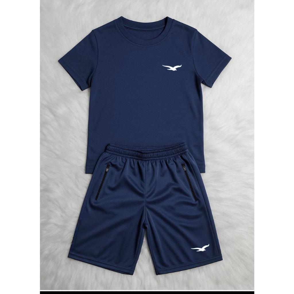 Camiseta E Bermuda  Infantil Com Bolsos 04 á 16 Moda Infantil Roupa De Criança Para Ir para escola