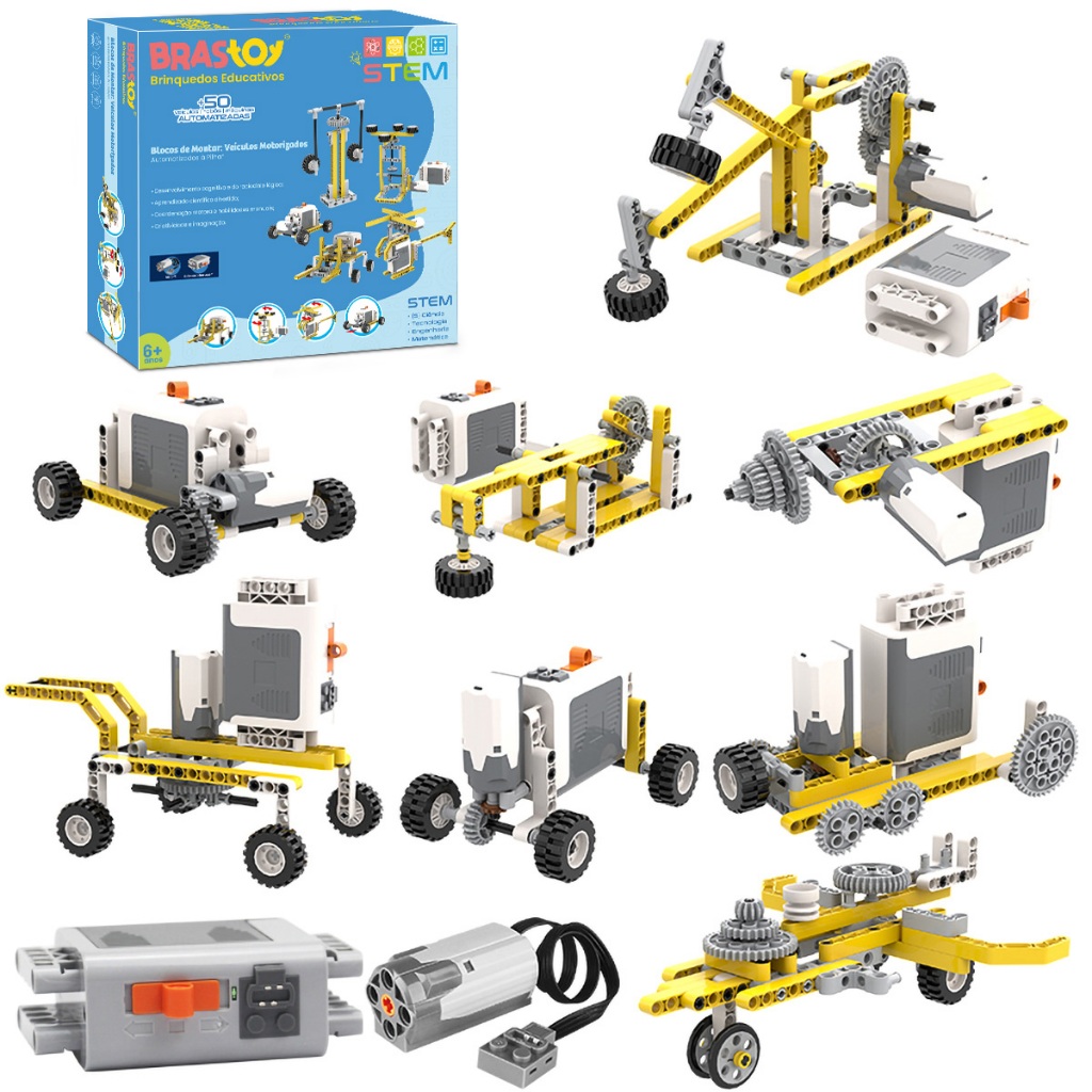 Brstoy STEAM Blocos de Construção de Engenharia Educacional 50 em 1 com Motor,180Pecas