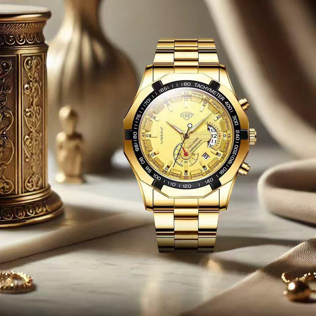 Relógio Masculino Original a prova d'água calendário aço premium luxo DHP W9250