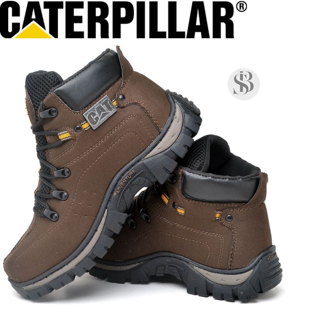 Bota Masculina Caterpillar Original Coturno Adventure Lona Sola Borracha