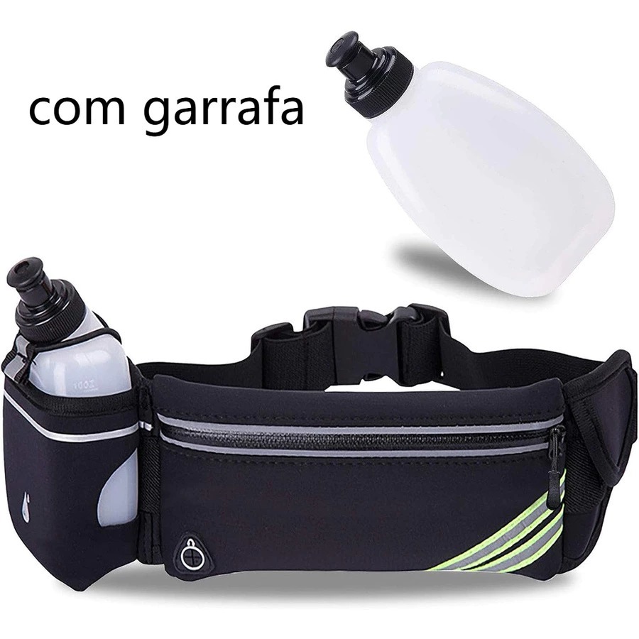 Bolsa de corrida à prova d'água com para garrafa de água -Preto