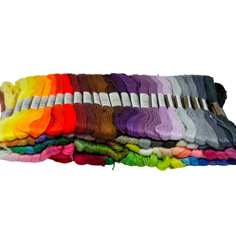 Kit com 100 Cores de Linhas de Meada para Bordado