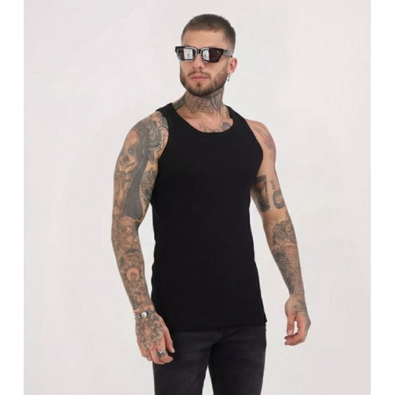 Regata masculina canelada americana academia Uso Diário