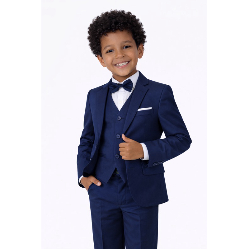 TERNO INFANTIL COM COLETE E GRAVATA AZUL MARINHO QUALIDADE PREMIUM