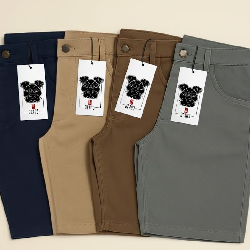 Bermuda Masculina Sarja C/ Elastano - 38 ao 48 - Preta Bege Branca  Bermuda Shorts Jeans Sarja