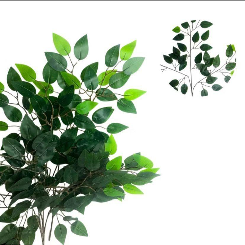 Kit 4 Galhos Folha De Ficus Artificial Decoração Folhagem