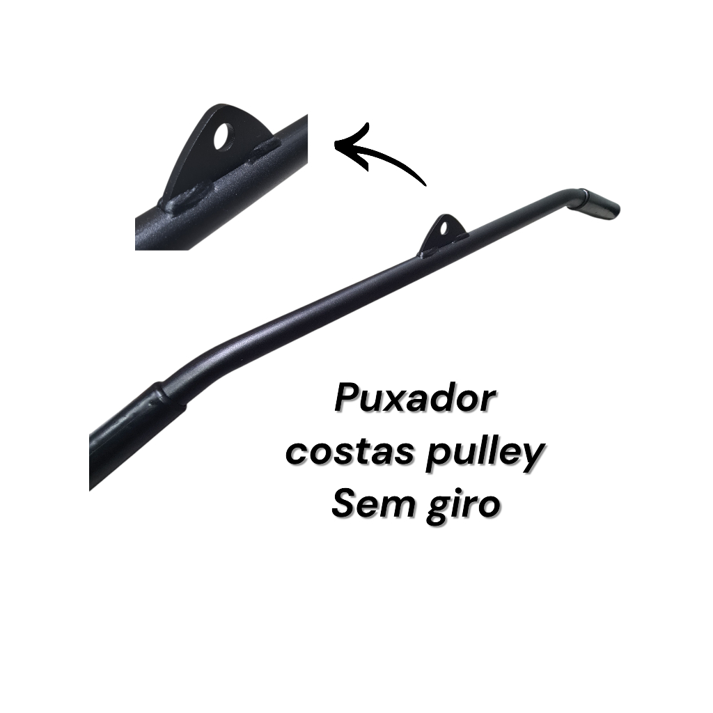 Puxador costas barra Pulley compacta 98 cm sem giro musculação academia