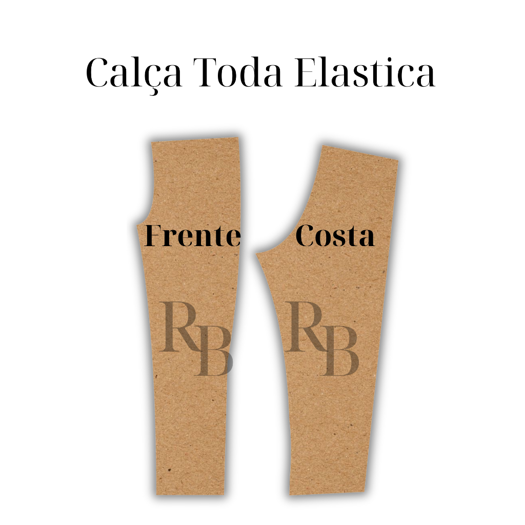 Molde de calça, modelagem de calça com cintura toda elástica avulsa