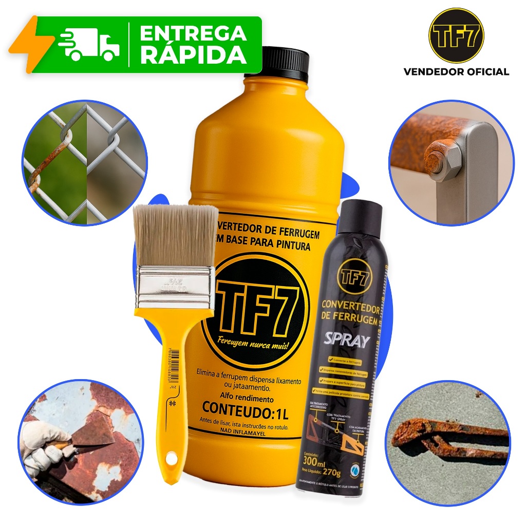 TF7 Com ou Sem Pincel Fundo Convertidor de Ferrugem E Base Líquida Original Limpa Prime Tubo 1 Litro