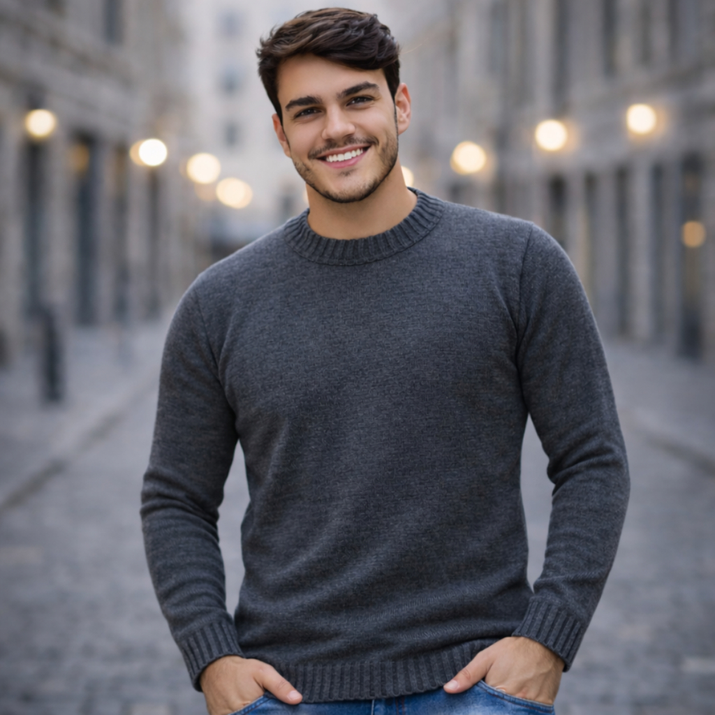 Sueter Masculino Inverno Manga Longa Blusa Masculina De Frio Trico