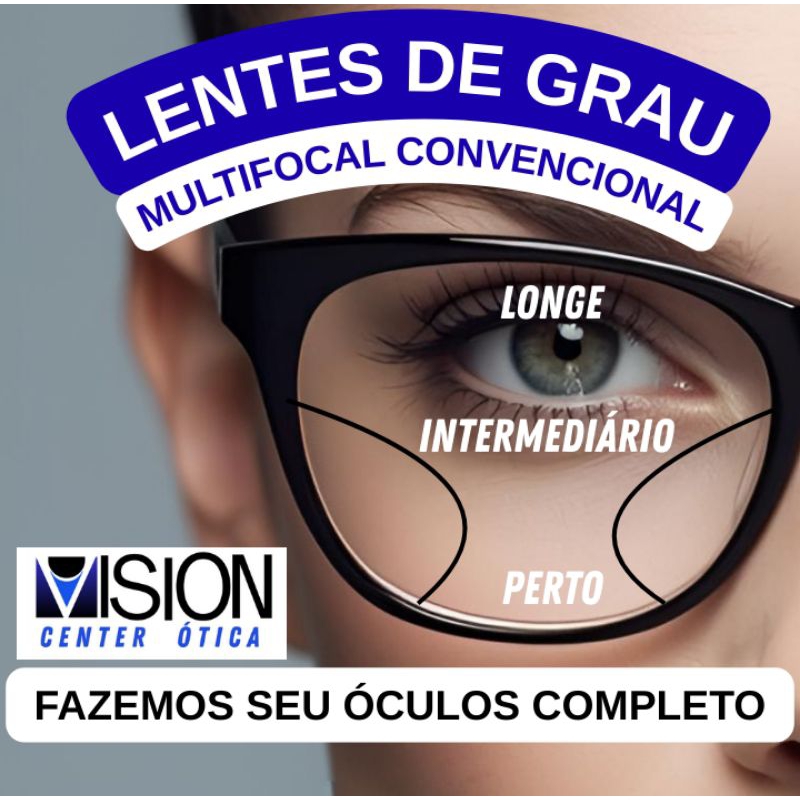 Par Lentes de Grau óculos Multifocal Progressiva Miopia Hipermetropia Astigmatismo.