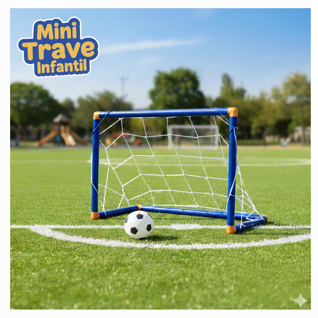 Mini Golzinho De Futebol Infantil Trave Com Rede Bola E Bomba