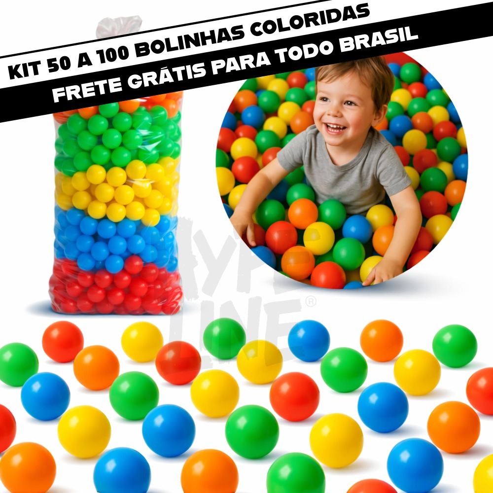 Kit Pacote 15 a 100 Bolinhas Coloridas Infantil Para Piscina Alta Qualidade Premium Não Amassa