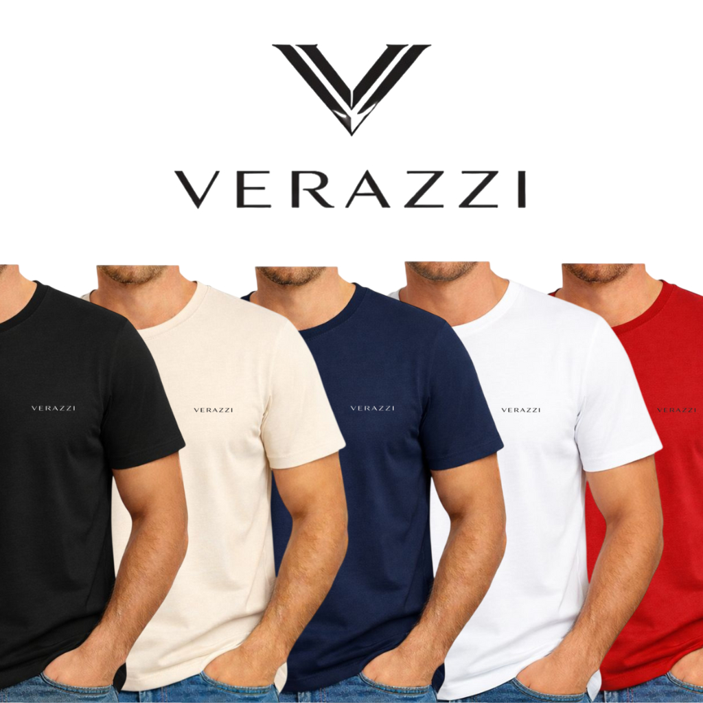 Kit 5 Camisetas  Premium Masculina 100% Algodão Moderna Casual Lisa Verazzi